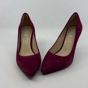 Cole Haan Burgundy Suede Pointed-Toe Pumps